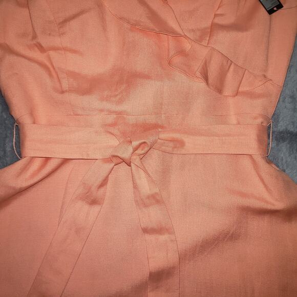 Tahari by Arthur S. Levine Linen Blend Dress Sz 10 Y2K Minimalist Career Style - Picture 5 of 13